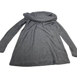 Wet Seal Women's Size Medium Top Ribbed Cowl Neck Long Sleeve Gray Preowned